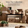 imageBest Choice Products 9x12 Scalloped Shelf Baskets Woven Storage Bins Storage Organizers for Pantry Living Room Bedroom Nursery amp Laundry 4 Pack  Natural with White Trim16x12  Chestnut