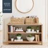 imageBest Choice Products 9x12 Scalloped Shelf Baskets Woven Storage Bins Storage Organizers for Pantry Living Room Bedroom Nursery amp Laundry 4 Pack  Natural with White Trim16x12  Natural