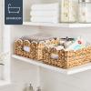 imageBest Choice Products 9x12 Scalloped Shelf Baskets Woven Storage Bins Storage Organizers for Pantry Living Room Bedroom Nursery amp Laundry 4 Pack  Natural with White Trim9x12  Natural with White Trim