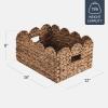 imageBest Choice Products 9x12 Scalloped Shelf Baskets Woven Storage Bins Storage Organizers for Pantry Living Room Bedroom Nursery amp Laundry 4 Pack  Natural with White Trim16x12  Chestnut