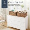 imageBest Choice Products 9x12 Scalloped Shelf Baskets Woven Storage Bins Storage Organizers for Pantry Living Room Bedroom Nursery amp Laundry 4 Pack  Natural with White Trim16x12  Chestnut