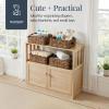 imageBest Choice Products 9x12 Scalloped Shelf Baskets Woven Storage Bins Storage Organizers for Pantry Living Room Bedroom Nursery amp Laundry 4 Pack  Natural with White Trim9x12  Chestnut