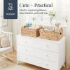 imageBest Choice Products 9x12 Scalloped Shelf Baskets Woven Storage Bins Storage Organizers for Pantry Living Room Bedroom Nursery amp Laundry 4 Pack  Natural with White Trim16x12  Natural with White Trim