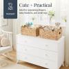 imageBest Choice Products 9x12 Scalloped Shelf Baskets Woven Storage Bins Storage Organizers for Pantry Living Room Bedroom Nursery amp Laundry 4 Pack  Natural with White Trim16x12  Natural