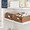 imageBest Choice Products 9x12 Scalloped Shelf Baskets Woven Storage Bins Storage Organizers for Pantry Living Room Bedroom Nursery amp Laundry 4 Pack  Natural with White Trim9x12  Chestnut