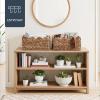 imageBest Choice Products 9x12 Scalloped Shelf Baskets Woven Storage Bins Storage Organizers for Pantry Living Room Bedroom Nursery amp Laundry 4 Pack  Natural with White Trim16x12  Chestnut