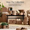 imageBest Choice Products 9x12 Scalloped Shelf Baskets Woven Storage Bins Storage Organizers for Pantry Living Room Bedroom Nursery amp Laundry 4 Pack  Natural with White Trim9x12  Chestnut