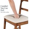 imageBest Choice Products Bar Stool Set of 2 Modern Farmhouse Counter Height Stools wUpholstered Cushioned Seat Wooden Curved Backrest  ChestnutCream