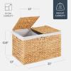 imageBest Choice Products Storage Trunk Basket wLid Large Woven Storage Basket Organizer wSeparate Lids Washable Sectioned Liner Bag for Living Room Bedroom Laundry Room Nursery  NaturalNatural