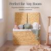 imageBest Choice Products Storage Trunk Basket wLid Large Woven Storage Basket Organizer wSeparate Lids Washable Sectioned Liner Bag for Living Room Bedroom Laundry Room Nursery  NaturalNatural