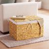 imageBest Choice Products Storage Trunk Basket wLid Large Woven Storage Basket Organizer wSeparate Lids Washable Sectioned Liner Bag for Living Room Bedroom Laundry Room Nursery  NaturalNatural