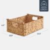 imageBest Choice Products Wicker Storage Basket Shelf Organizer Basket wWooden Handles Woven Rectangular Storage Bin Natural Water Hyacinth for Pantry Closet Laundry Room amp Living Room  NaturalNatural