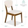 imageBest Choice Products Wooden Dining Chairs Wood MidCentury Modern Upholstered Side Chairs Farmhouse Cushioned Dining Chairs Set of 4 for Dining Room  WalnutCream