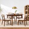 imageBest Choice Products Wooden Dining Chairs Wood MidCentury Modern Upholstered Side Chairs Farmhouse Cushioned Dining Chairs Set of 4 for Dining Room  WalnutCream