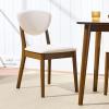 imageBest Choice Products Wooden Dining Chairs Wood MidCentury Modern Upholstered Side Chairs Farmhouse Cushioned Dining Chairs Set of 4 for Dining Room  WalnutCream