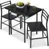 imageBest Choice Products 5Piece Modern Dining Set WSteel Frame Space Saving Rectangular Kitchen Table W 4 Matching Chairs amp Storage Rack for Apartments Kitchens amp Dining Rooms  Medium BrownBlackBlackBlack