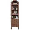 imageBest Choice Products 72 Tall Narrow Arched Pantry Cabinet wReeded Door 4Tier Bookshelf Armoire Hutch Bookcase Storage Cabinet wAdjustable Shelves for Dining Room and Livingroom  WalnutNarrow  Walnut