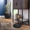 imageBest Choice Products 4Tier Bookshelf Tall Bookcase Wood Storage Cabinet for Living Room Bedroom Entryway Home Office wCabinet Enclosed Storage Shelf Space Metal Sturdy Frame  Dark WalnutDark Walnut