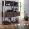 imageBest Choice Products 4Tier Bookshelf Tall Bookcase Wood Storage Cabinet for Living Room Bedroom Entryway Home Office wCabinet Enclosed Storage Shelf Space Metal Sturdy Frame  Dark WalnutDark Walnut