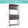 imageBest Choice Products 4Tier Bookshelf Tall Bookcase Wood Storage Cabinet for Living Room Bedroom Entryway Home Office wCabinet Enclosed Storage Shelf Space Metal Sturdy Frame  Dark WalnutDark Walnut