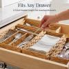 imageBest Choice Products 5Piece Flatware Organizer Set Woven Modular Silverware amp Utensil Drawer Organizer Trays Drawer Divider Storage Containers for Kitchen Bathroom amp Office Utensils  ChestnutNatural