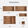 imageBest Choice Products 5Piece Flatware Organizer Set Woven Modular Silverware amp Utensil Drawer Organizer Trays Drawer Divider Storage Containers for Kitchen Bathroom amp Office Utensils  ChestnutChestnut