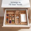 imageBest Choice Products 5Piece Flatware Organizer Set Woven Modular Silverware amp Utensil Drawer Organizer Trays Drawer Divider Storage Containers for Kitchen Bathroom amp Office Utensils  ChestnutNatural