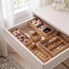 imageBest Choice Products 5Piece Flatware Organizer Set Woven Modular Silverware amp Utensil Drawer Organizer Trays Drawer Divider Storage Containers for Kitchen Bathroom amp Office Utensils  ChestnutNatural