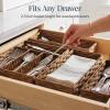 imageBest Choice Products 5Piece Flatware Organizer Set Woven Modular Silverware amp Utensil Drawer Organizer Trays Drawer Divider Storage Containers for Kitchen Bathroom amp Office Utensils  ChestnutChestnut