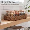 imageBest Choice Products 5Piece Flatware Organizer Set Woven Modular Silverware amp Utensil Drawer Organizer Trays Drawer Divider Storage Containers for Kitchen Bathroom amp Office Utensils  ChestnutChestnut