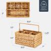 imageBest Choice Products Handwoven Silverware Organizer wHandle 4 Compartment Flatware Organizer Shelf Storage Basket Wicker Utensil Caddy Cutlery Basket Holder for Party Picnic BBQ  NaturalNatural