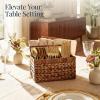 imageBest Choice Products Handwoven Silverware Organizer wHandle 4 Compartment Flatware Organizer Shelf Storage Basket Wicker Utensil Caddy Cutlery Basket Holder for Party Picnic BBQ  NaturalChestnut