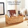 imageBest Choice Products Handwoven Silverware Organizer wHandle 4 Compartment Flatware Organizer Shelf Storage Basket Wicker Utensil Caddy Cutlery Basket Holder for Party Picnic BBQ  NaturalNatural