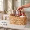 imageBest Choice Products Handwoven Silverware Organizer wHandle 4 Compartment Flatware Organizer Shelf Storage Basket Wicker Utensil Caddy Cutlery Basket Holder for Party Picnic BBQ  NaturalNatural