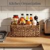 imageBest Choice Products Handwoven Silverware Organizer wHandle 4 Compartment Flatware Organizer Shelf Storage Basket Wicker Utensil Caddy Cutlery Basket Holder for Party Picnic BBQ  NaturalChestnut