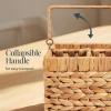 imageBest Choice Products Handwoven Silverware Organizer wHandle 4 Compartment Flatware Organizer Shelf Storage Basket Wicker Utensil Caddy Cutlery Basket Holder for Party Picnic BBQ  NaturalNatural