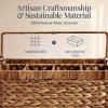 imageBest Choice Products Handwoven Silverware Organizer wHandle 4 Compartment Flatware Organizer Shelf Storage Basket Wicker Utensil Caddy Cutlery Basket Holder for Party Picnic BBQ  NaturalChestnut