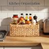 imageBest Choice Products Handwoven Silverware Organizer wHandle 4 Compartment Flatware Organizer Shelf Storage Basket Wicker Utensil Caddy Cutlery Basket Holder for Party Picnic BBQ  NaturalNatural
