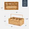 imageBest Choice Products Handwoven Silverware Organizer wHandle 4 Compartment Flatware Organizer Shelf Storage Basket Wicker Utensil Caddy Cutlery Basket Holder for Party Picnic BBQ  NaturalNatural