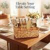 imageBest Choice Products Handwoven Silverware Organizer wHandle 4 Compartment Flatware Organizer Shelf Storage Basket Wicker Utensil Caddy Cutlery Basket Holder for Party Picnic BBQ  NaturalNatural