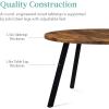 imageBest Choice Products Round Dining Table 355 MidCentury Modern Kitchen Table for 24 People Small Space Apartment Dinette Wood Top WSteel Legs  Dark BrownBrown
