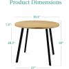 imageBest Choice Products Round Dining Table 355 MidCentury Modern Kitchen Table for 24 People Small Space Apartment Dinette Wood Top WSteel Legs  Dark BrownNatural