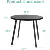 imageBest Choice Products Round Dining Table 355 MidCentury Modern Kitchen Table for 24 People Small Space Apartment Dinette Wood Top WSteel Legs  Dark BrownBlack