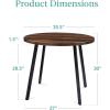 imageBest Choice Products Round Dining Table 355 MidCentury Modern Kitchen Table for 24 People Small Space Apartment Dinette Wood Top WSteel Legs  Dark BrownDark Brown