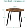imageBest Choice Products Round Dining Table 355 MidCentury Modern Kitchen Table for 24 People Small Space Apartment Dinette Wood Top WSteel Legs  Dark BrownBrown