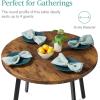 imageBest Choice Products Round Dining Table 355 MidCentury Modern Kitchen Table for 24 People Small Space Apartment Dinette Wood Top WSteel Legs  Dark BrownBrown