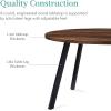 imageBest Choice Products Round Dining Table 355 MidCentury Modern Kitchen Table for 24 People Small Space Apartment Dinette Wood Top WSteel Legs  Dark BrownDark Brown