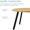 imageBest Choice Products Round Dining Table 355 MidCentury Modern Kitchen Table for 24 People Small Space Apartment Dinette Wood Top WSteel Legs  Dark BrownNatural