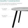 imageBest Choice Products Round Dining Table 355 MidCentury Modern Kitchen Table for 24 People Small Space Apartment Dinette Wood Top WSteel Legs  Dark BrownGrey