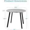 imageBest Choice Products Round Dining Table 355 MidCentury Modern Kitchen Table for 24 People Small Space Apartment Dinette Wood Top WSteel Legs  Dark BrownGrey